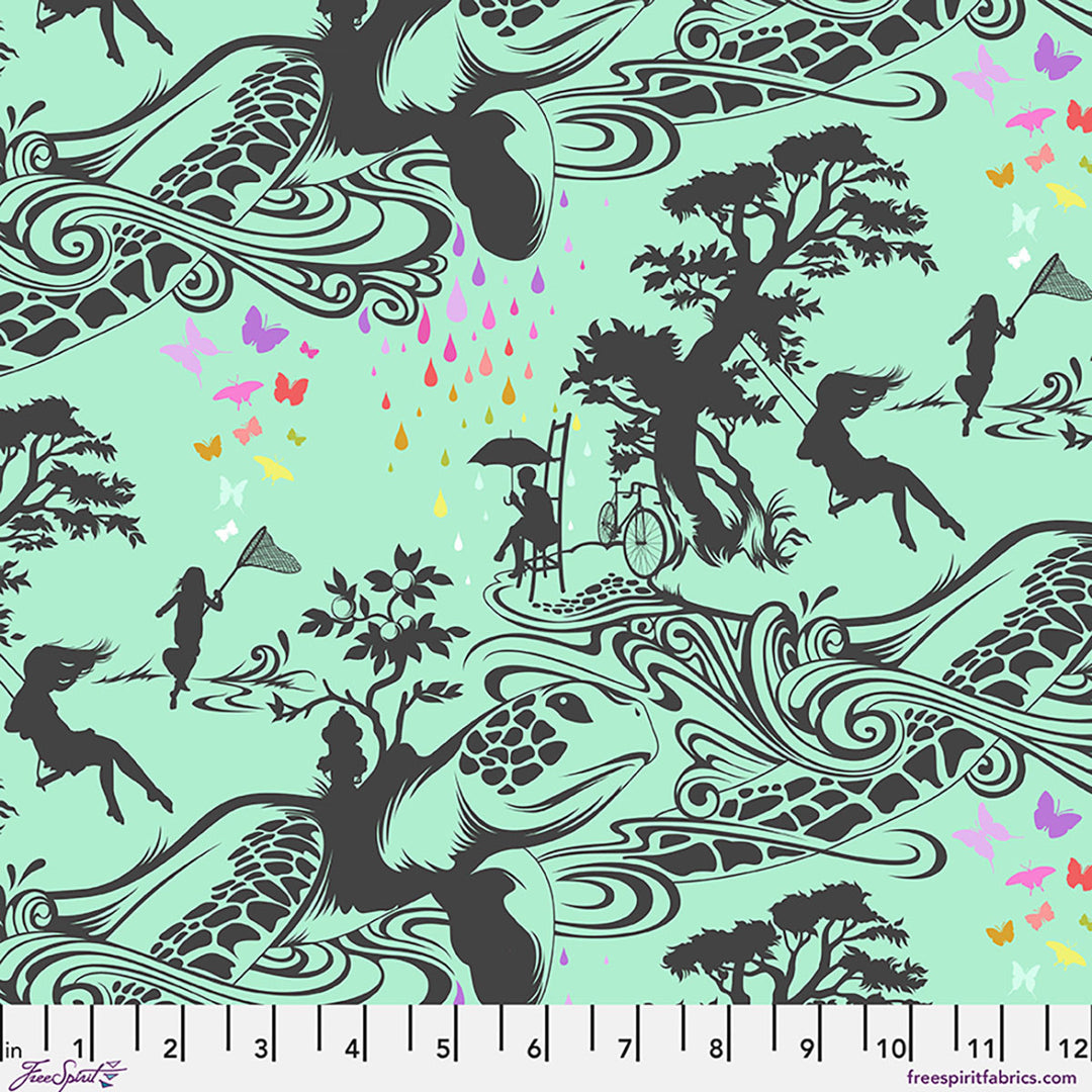 Tula Pink - Prince Charming Déjà Vu - Turtle Bay in Sweetmint