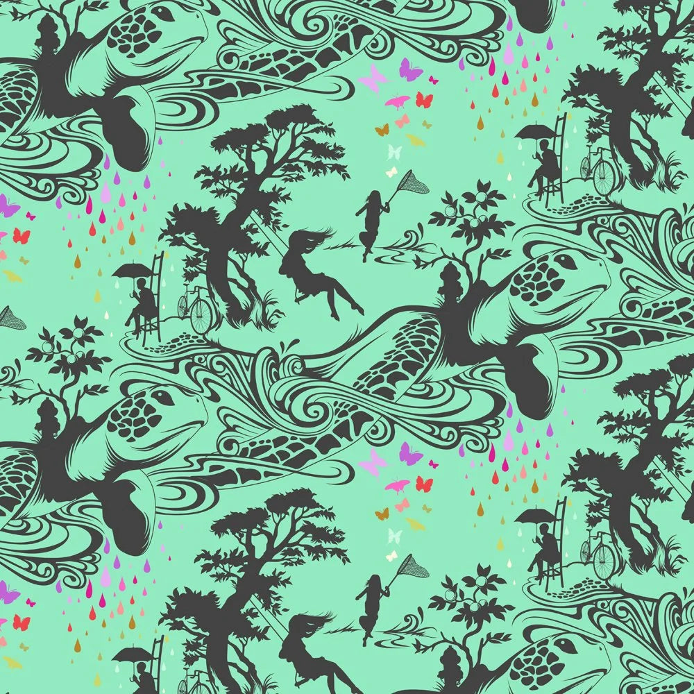 Tula Pink - Prince Charming Déjà Vu - Turtle Bay in Sweetmint