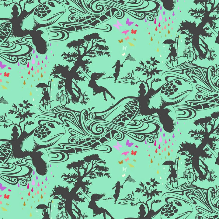 Tula Pink - Prince Charming Déjà Vu - Turtle Bay in Sweetmint