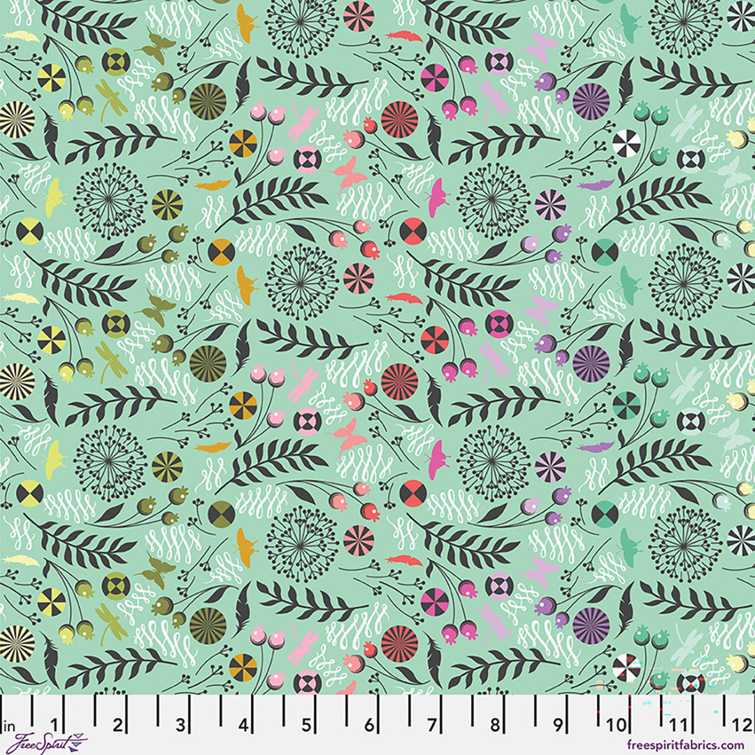 Tula Pink - Prince Charming Déjà Vu - Dandelion in Sweetmint