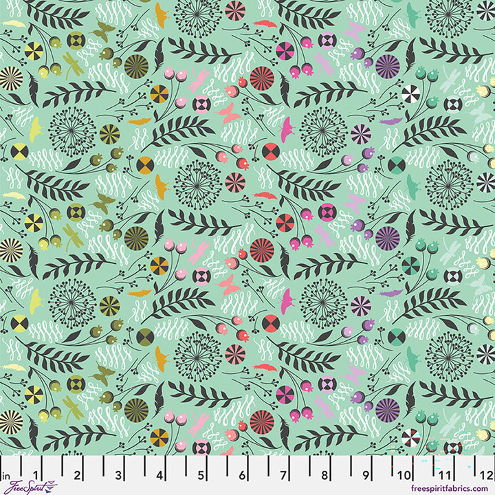 Tula Pink - Prince Charming Déjà Vu - Dandelion in Sweetmint