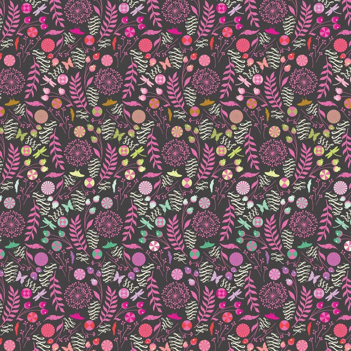 Tula Pink - Prince Charming Déjà Vu - Dandelion in Licorice