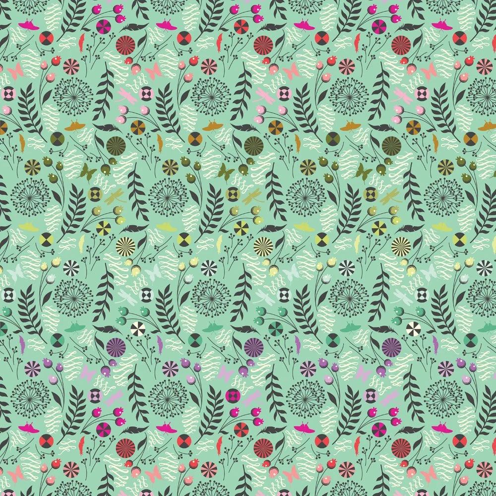 Tula Pink - Prince Charming Déjà Vu - Dandelion in Sweetmint