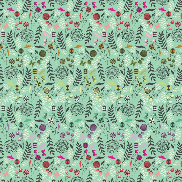 Tula Pink - Prince Charming Déjà Vu - Dandelion in Sweetmint