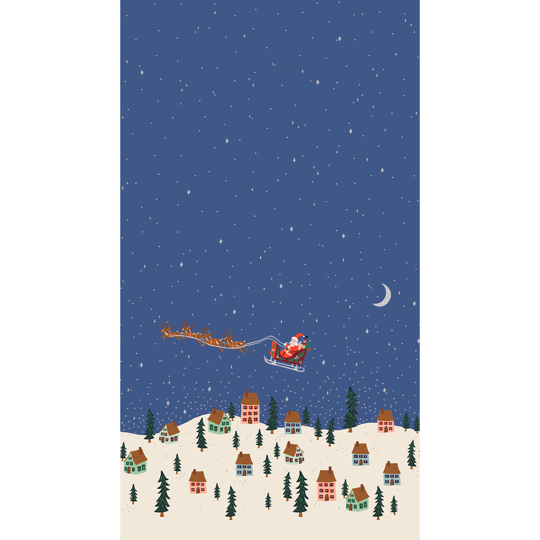 Rifle Paper Co - Christmas Classics 2026 - Santa Sleigh in Navy Metallic