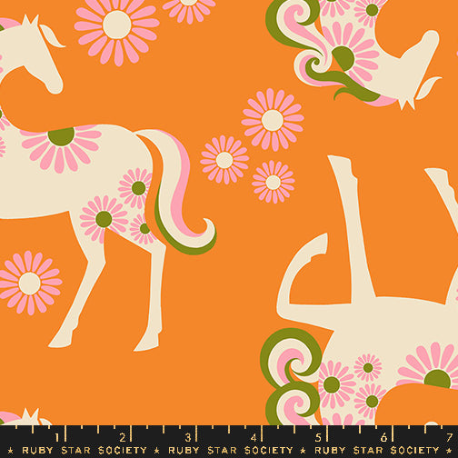 Ruby Star Society - Melody Miller - Carousel - Carousel Horse in Burnt Orange (CANVAS)