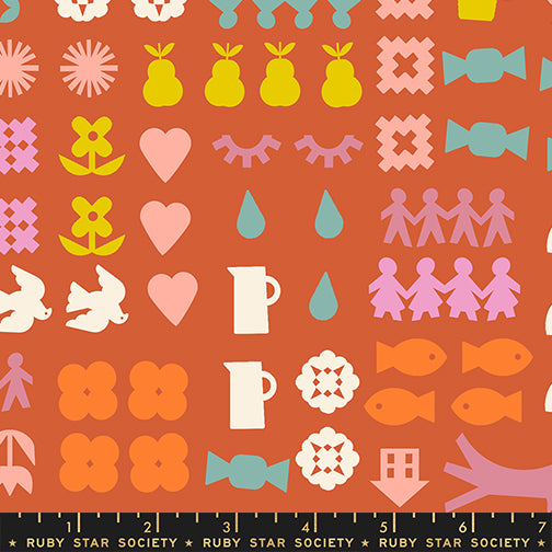 Ruby Star Society - Rashida Coleman Hale - Paper Cuts 2 - Together in Persimmon