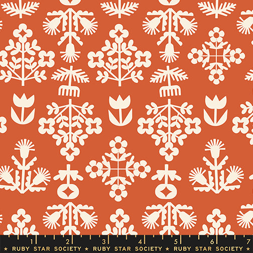 Ruby Star Society - Rashida Coleman Hale - Paper Cuts 2 - Fresh Cut Flowers in Persimmon