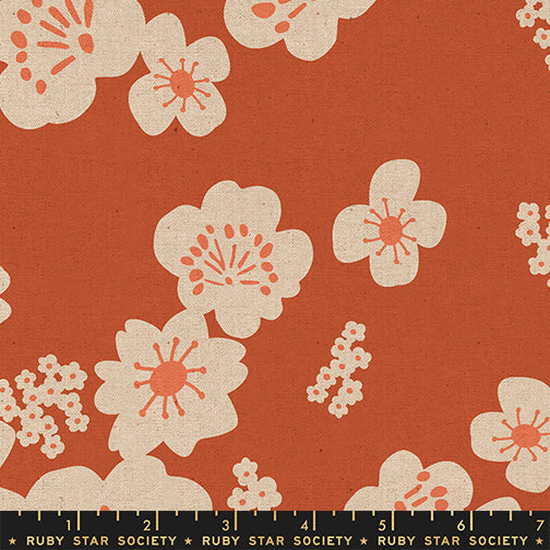 Ruby Star Society - Rashida Coleman Hale - Paper Cuts 2 - Hana in Persimmon (Canvas)