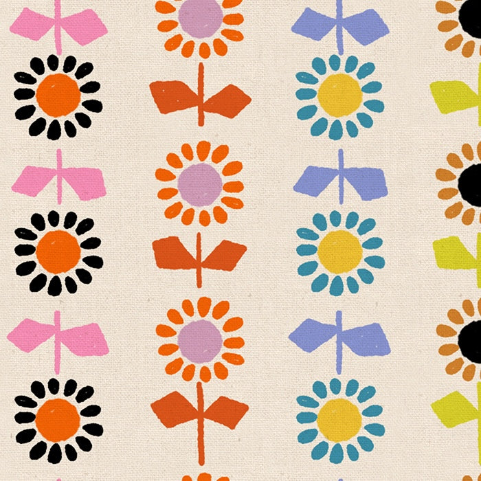 Ruby Star Society - Alexia Abegg - Catnap - Daisy Stripe in Natural (Canvas)