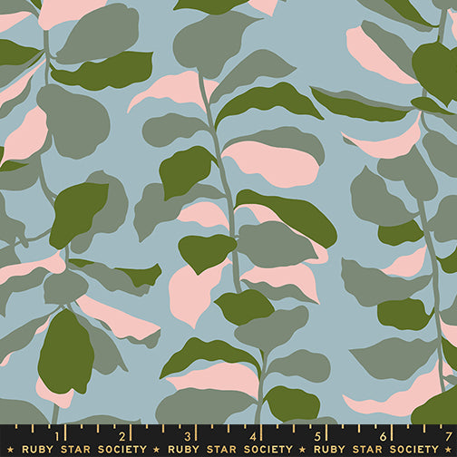 Ruby Star Society - Collaborative Collection - Calathea - Fiddle Leaf in Soft Blue
