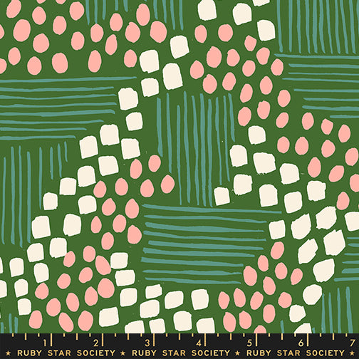 Ruby Star Society - Jen Hewett - Reimagined Landscapes - Aerial View in Endpaper Green