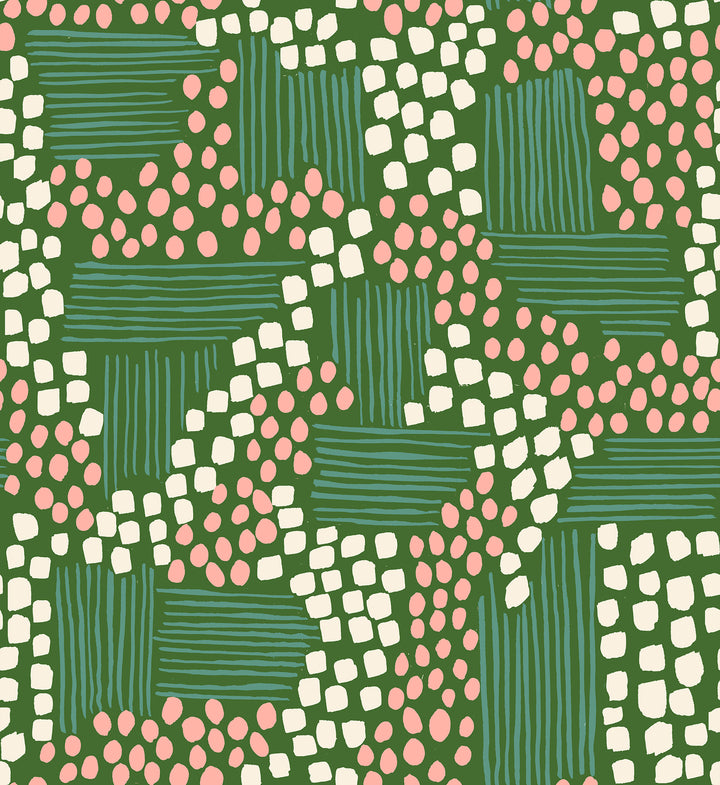 Ruby Star Society - Jen Hewett - Reimagined Landscapes - Aerial View in Endpaper Green