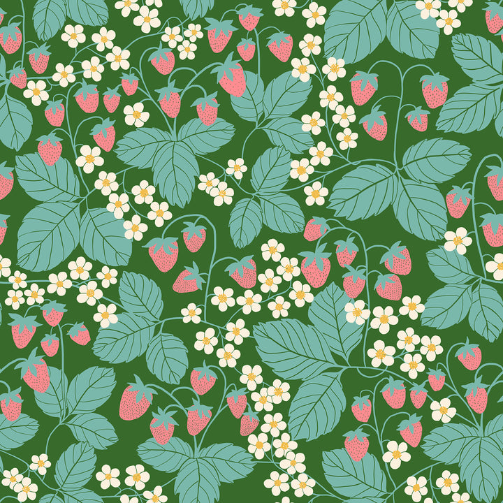 Ruby Star Society - Jen Hewett - Reimagined Landscapes - Strawberry Field in Endpaper Green
