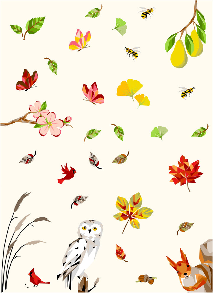 Sampler 2025 "Four Seasons" - Hintergrundfarbe Creme - Schlafgröße - Lieferzeit 3 Wochen