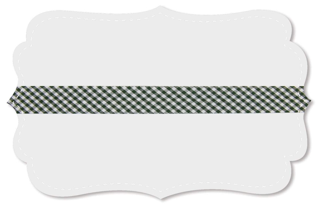 C. Pauli Bio-Schrägband kleines Karo in Kombu Green / Dunkelgrün
