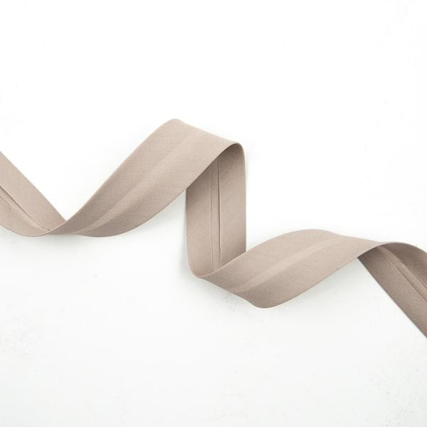 Schrägband Pure Solids in Mushroom 25 mm