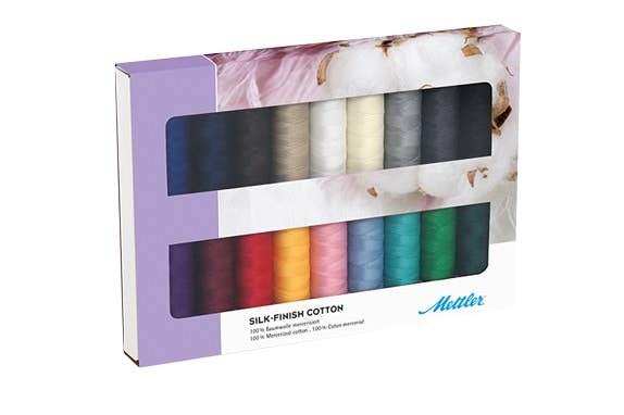 Mettler Silk-Finish Cotton 50 - Set mit 18 Spulen je 150 Meter