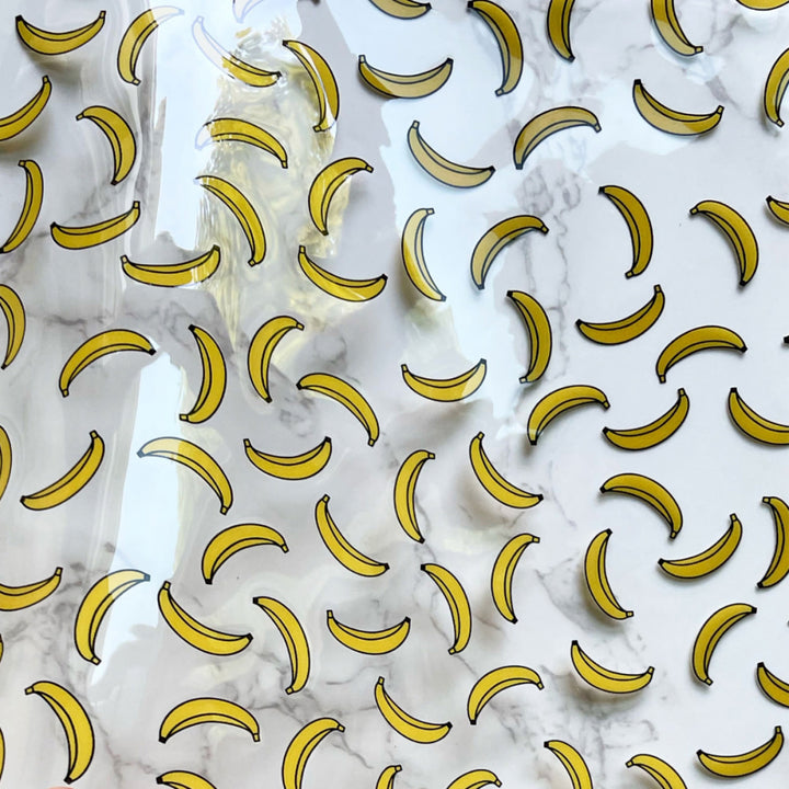Vinyl in durchsichtig mit Bananen