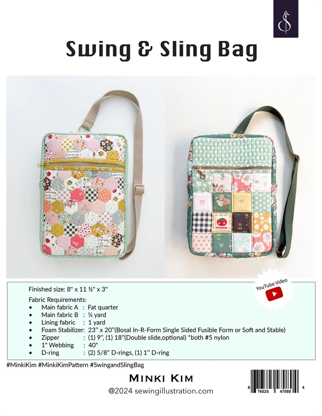 Schnittmuster Tasche "Swing and Sling Bag" von Sewing Illustration (englisch)