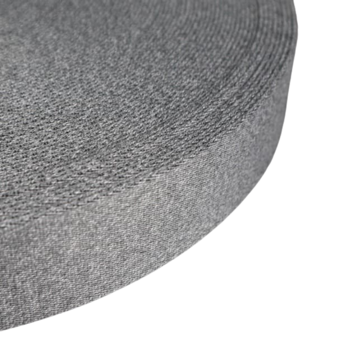 Gurtband Solid 40mm in Grau meliert (glatt)