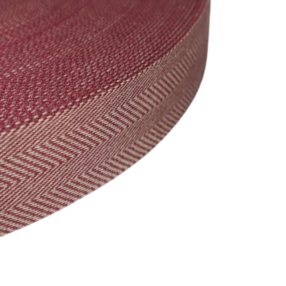 Gurtband Premium Fischgrät 40mm in Plum Perserve/Sandstone