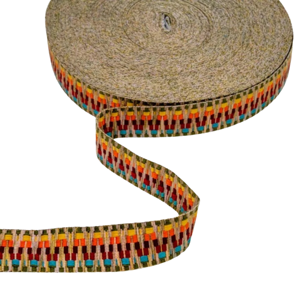 Gurtband 40mm Chevron Muster in Bunt
