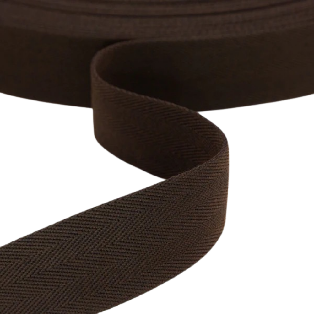 Gurtband Premium Fischgrät 40mm - Einfarbig in Coffee Bean