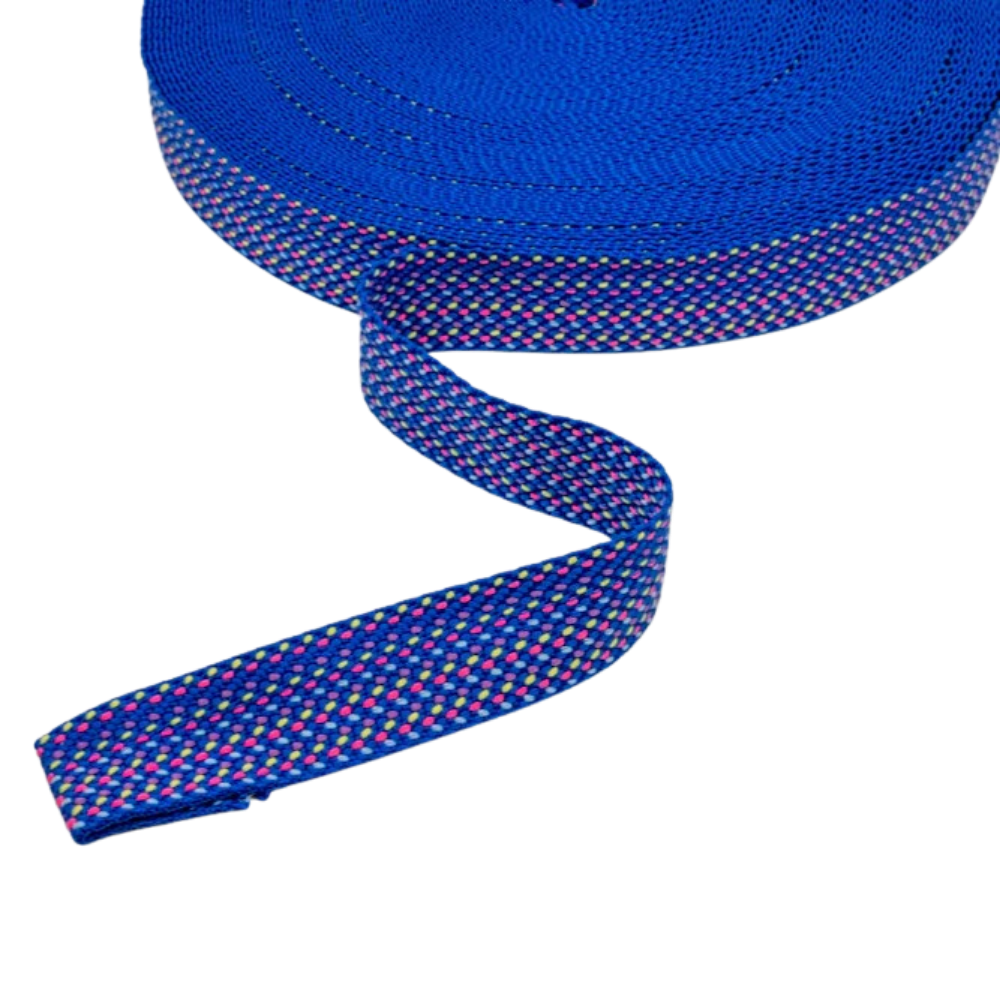 Gurtband 40mm Herringbone in Royalblau - Gelb - Neon Pink - Lila - Hellblau