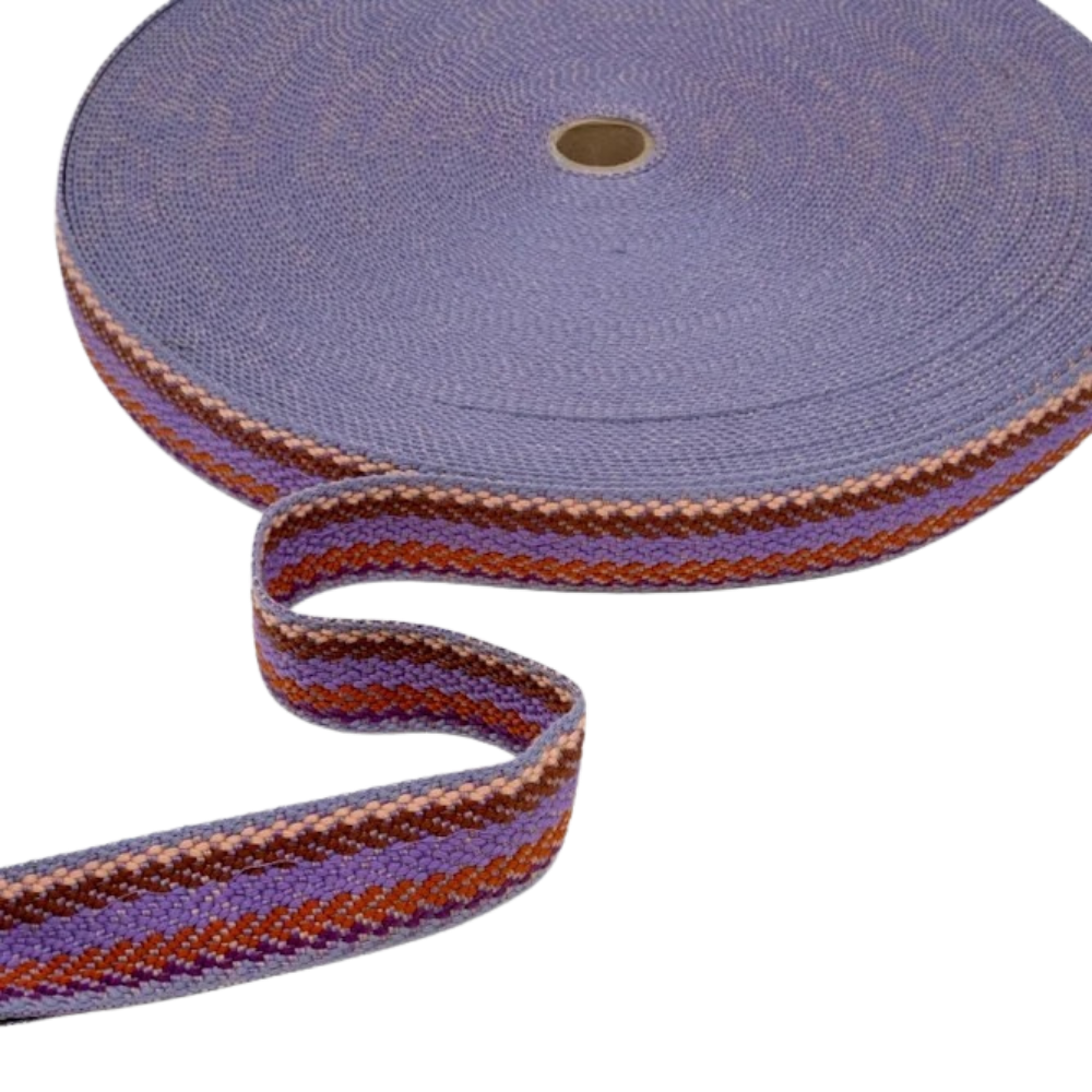 Gurtband 40mm Herringbone in Lila - Violett - Zimt - Braun - Lachs