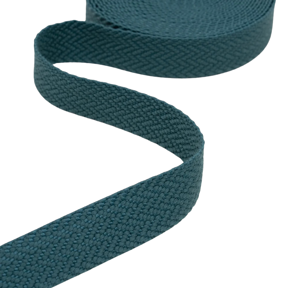 Gurtband - 30mm - Herringbone Struktur in Dark Swimming Pool