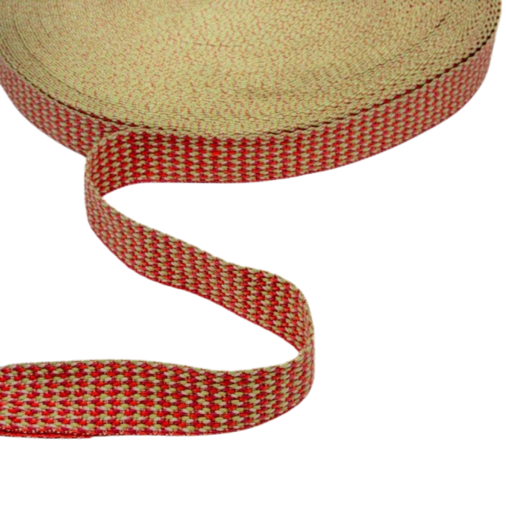 Gurtband 40mm Herringbone in Ivory - Peach - Fuchsia - Lime Green