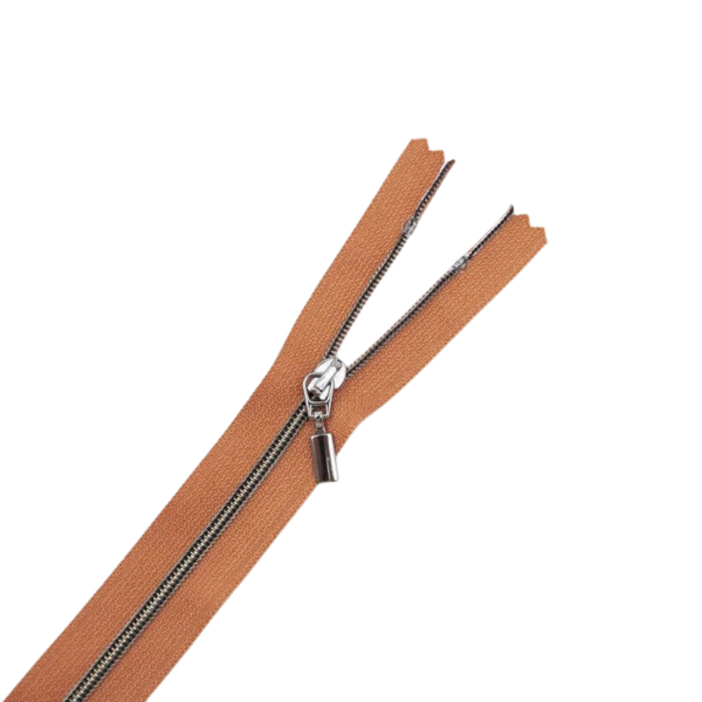 Premium Reißverschluss -50cm - schmal in Cinnamon (Gunmetal)