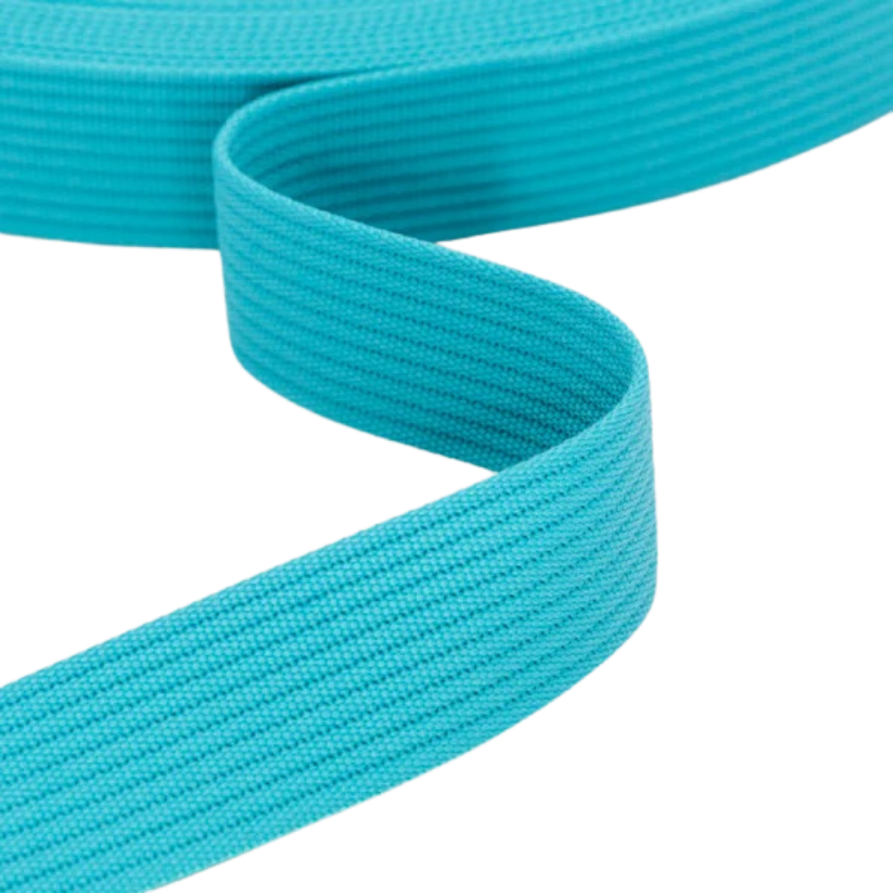 Gurtband Premium Längsstruktur40mm - Einfarbig in Mirage Blue