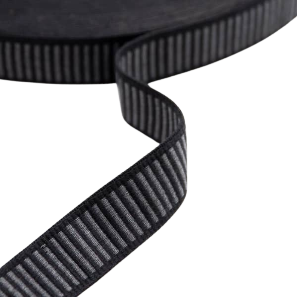Gurtband Premium Streifen 40mm in Schwarz/Dunkelgrau
