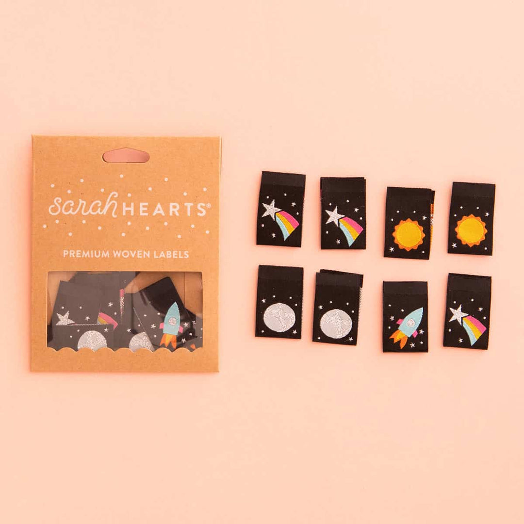 Webetiketten von Sarah Hearts: Space Multipack (8 Stück)