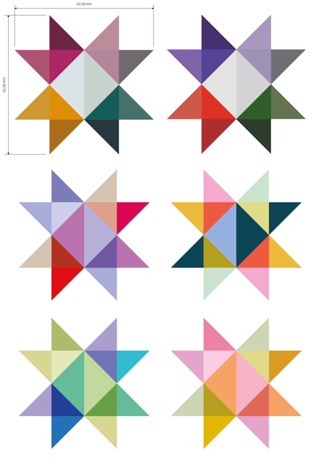 Rub On Aufkleber - A5-Bogen - Design "Big Stars"