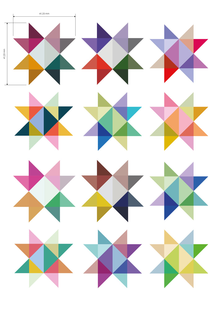 Rub on Aufkleber - A5 Bogen - Design "Small Stars"