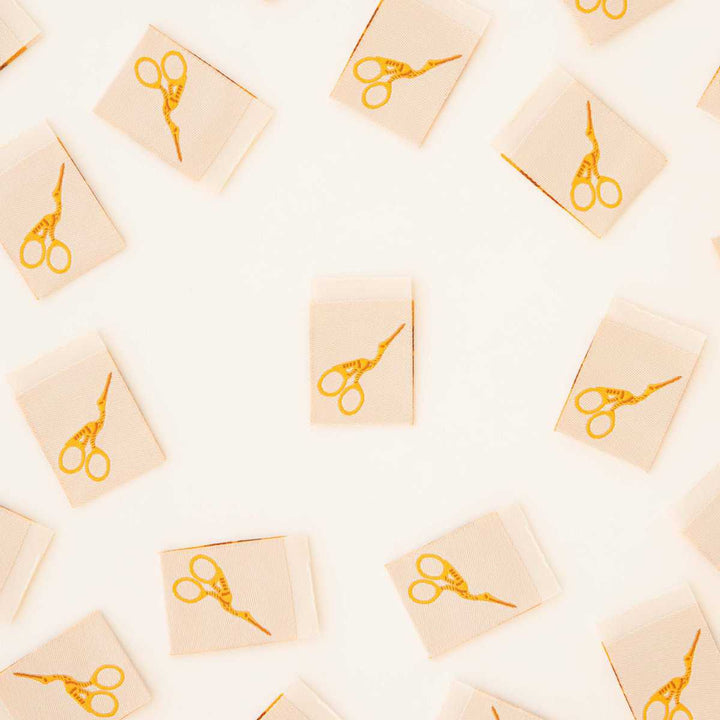 Webetiketten von Sarah Hearts: Stork Scissors (8 Stück)