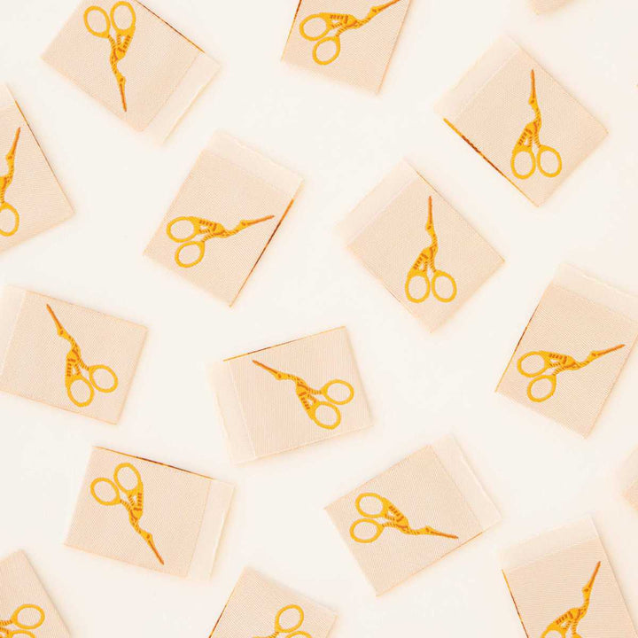 Webetiketten von Sarah Hearts: Stork Scissors (8 Stück)