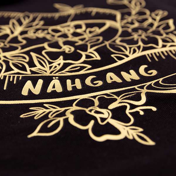 Nähgang Tasche mit Goldaufdruck "Nähgang"