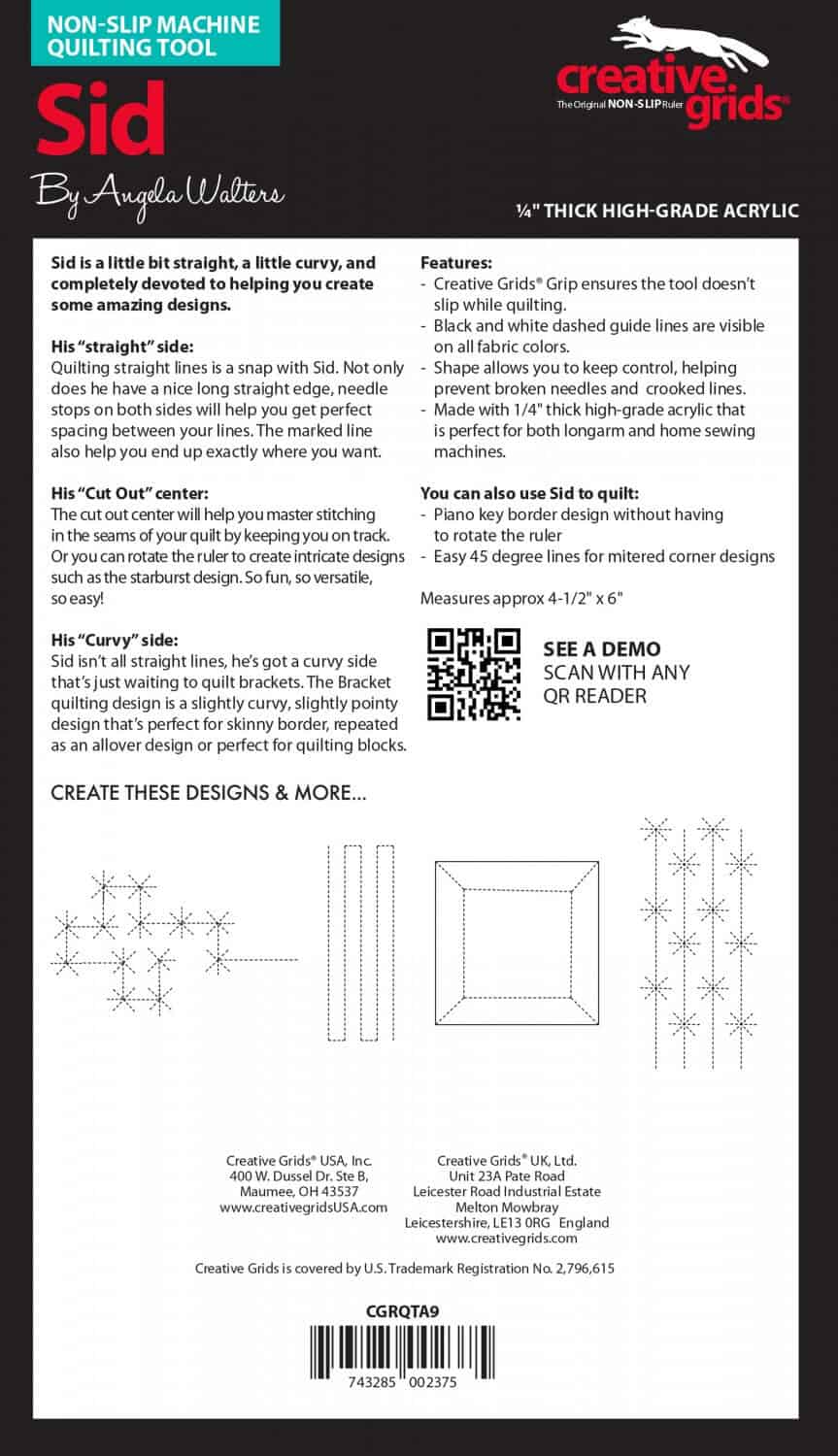 Creative Grids Rulerwork Lineal - Sid