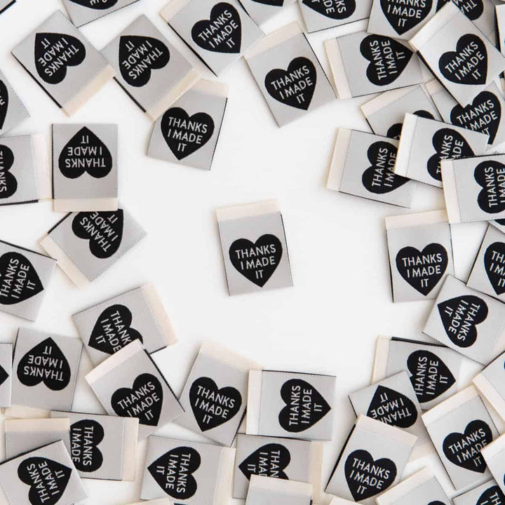 Webetiketten von Sarah Hearts: Thanks I Made It Heart (8 Stück)