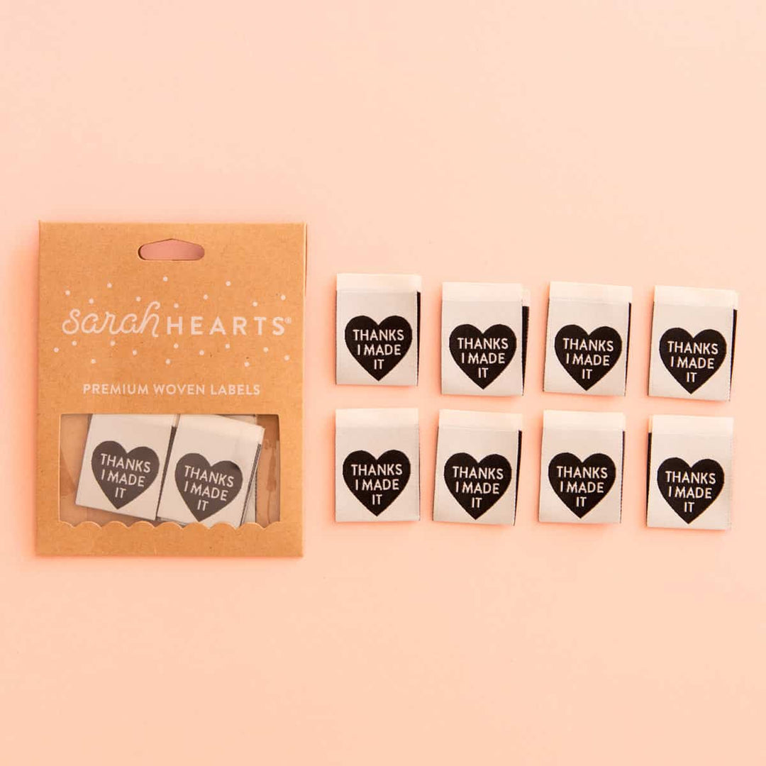 Webetiketten von Sarah Hearts: Thanks I Made It Heart (8 Stück)