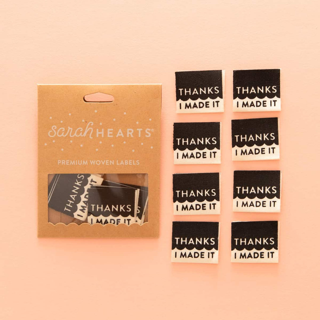 Webetiketten von Sarah Hearts: Thanks I Made It (8 Stück)