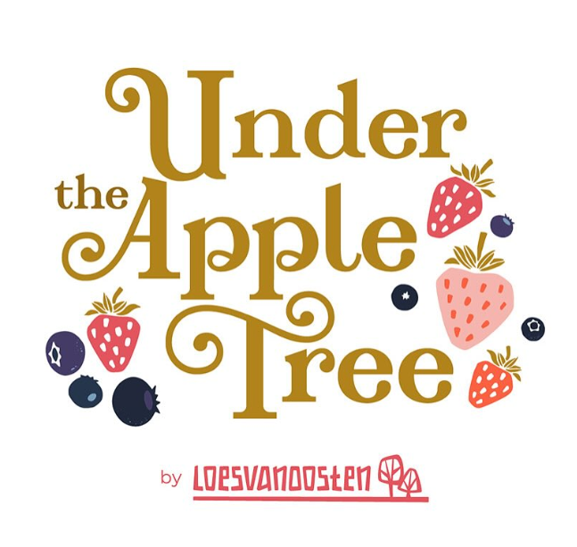 Cotton+Steel - Loes van Oosten - Under the Apple Tree II - Queen Of Berries in After Midnight (Unbleached Canvas)