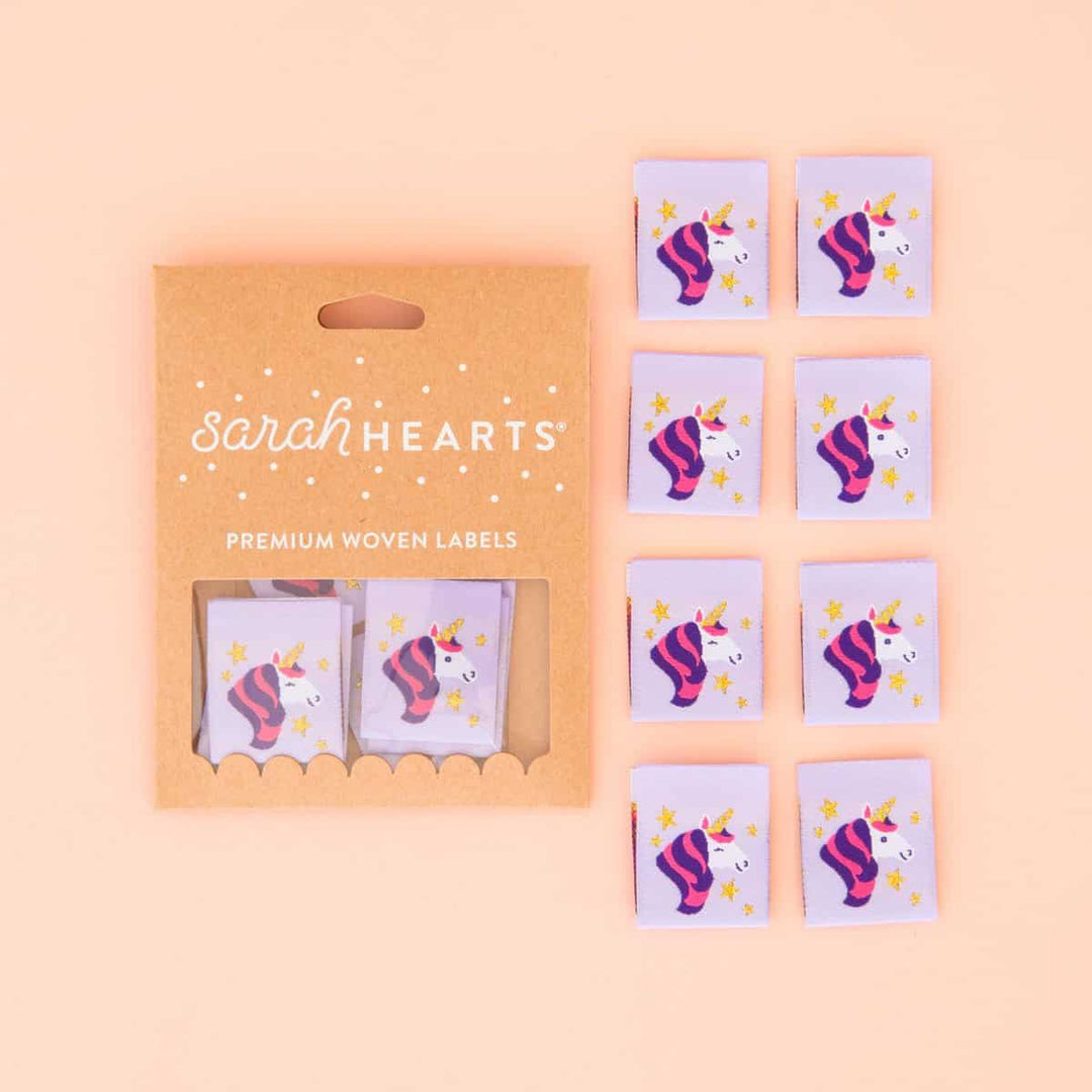 Webetiketten von Sarah Hearts: Unicorn (8 Stück)
