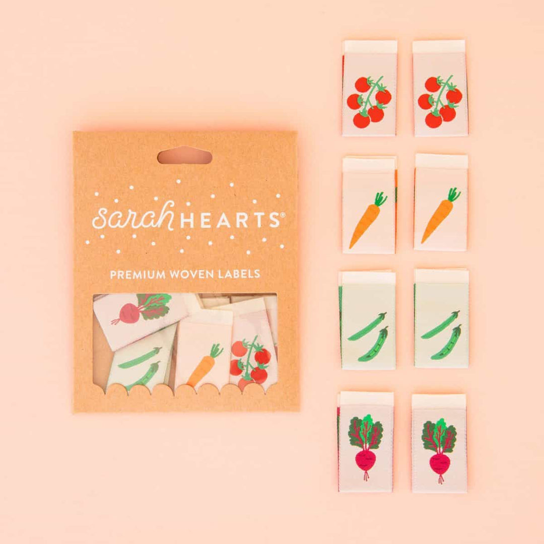Webetiketten von Sarah Hearts: Vegetable Multipack (8 Stück)