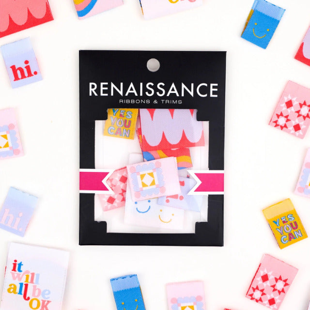 Webetiketten von Renaissance Ribbons Inc: Playful (8 Stück)