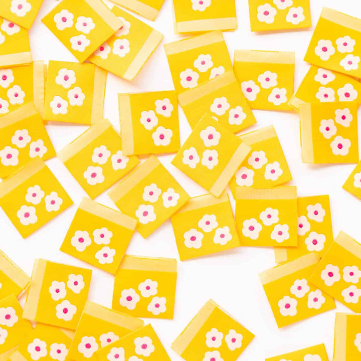 Webetiketten von Sarah Hearts: Yellow Daisy (8 Stück)
